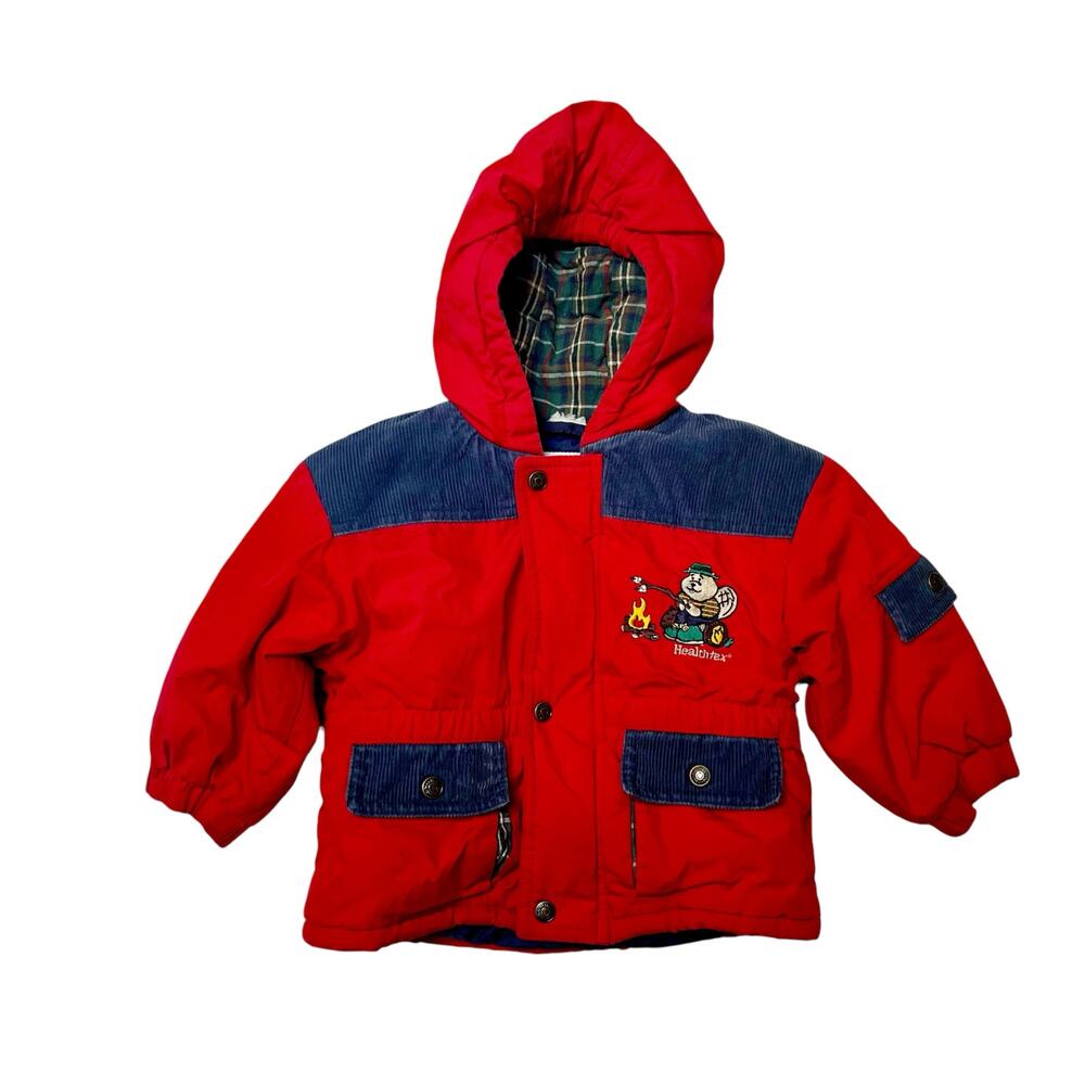 Vintage Healthtex Winter Corduroy Coat with Hood Size 18 months